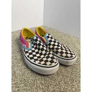Vans Classic Slip-On Shoes Womens Size 8 Multicolor Checkerboard Canvas Skate